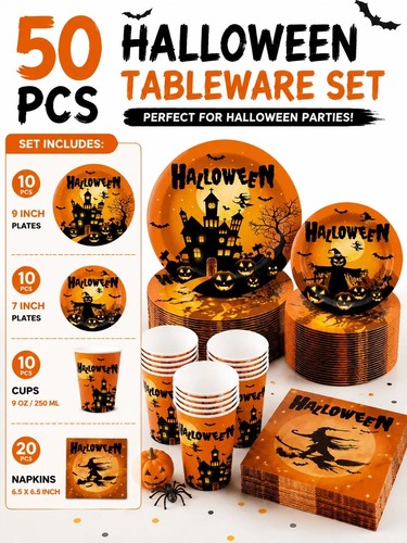 Set per halloween piatti - set,